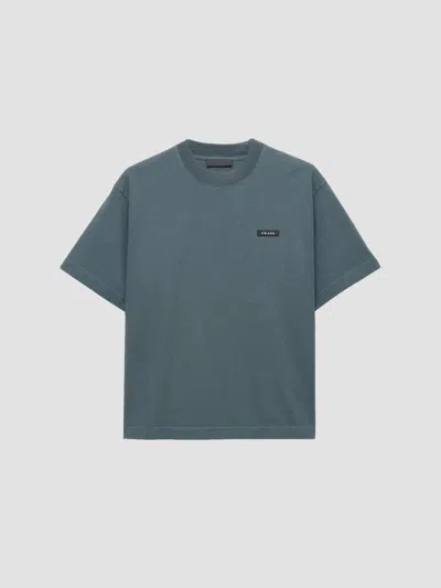 Prada Cotton T-shirt In Green