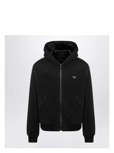 PRADA MEN'S COTTON ZIPPED JACKET