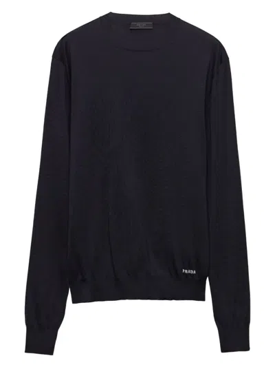PRADA MEN'S CREW NECK SILK JUMPER SWEATER