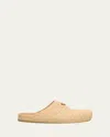 Prada Raffia Mules In Tan