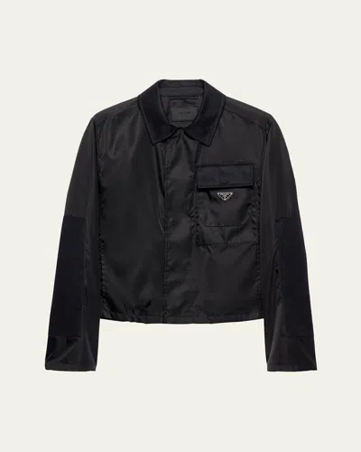 PRADA MEN'S CROPPED RE-NYLON JACKET