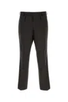 Prada Checkered Pattern Trousers Featuring Pockets In Black