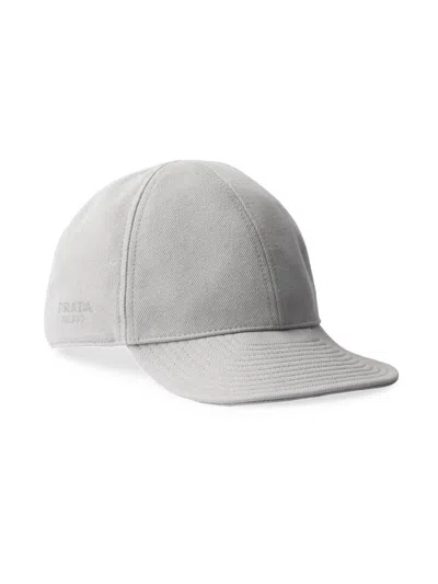 Prada Men's Denim Baseball Cap In Gray