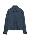 Prada Denim Blouson Jacket In Black