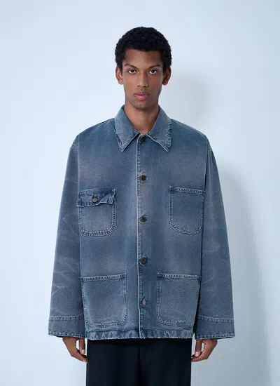 Prada Men Denim Jacket In Blue