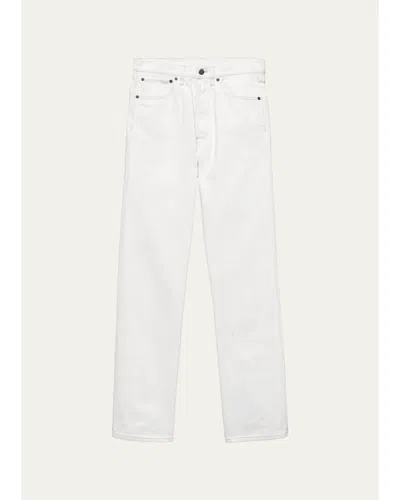 Prada Men's Denim Straight Leg Five-pocket Pants In F01cd Whit