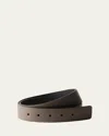 Prada Men's Diano Reversible Leather Belt Strap In Brown