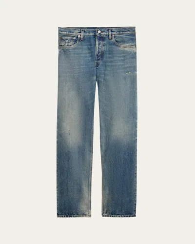 PRADA MEN'S DISTRESSED DENIM PANTS