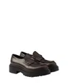 Prada Double Chocolate Platform Loafer In Brown