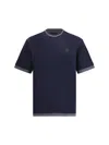 Prada Men Double Layer T-shirt In Blue