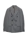 Prada Double-breasted Peak-lapels Blazer In Gray
