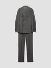Prada Men's Double-breasted Wool Suit In Grey