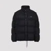 Prada Padded Jacket High Collar Elasticated Cuffs In Black
