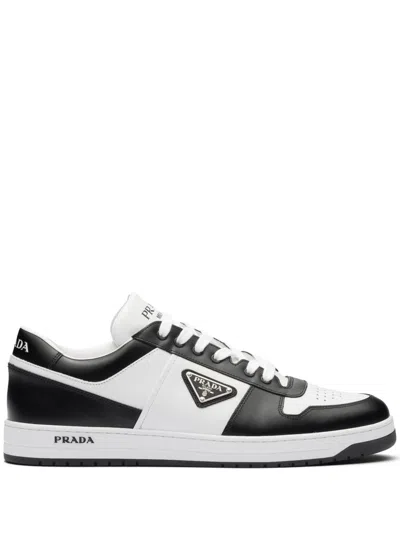 Prada Men Downtown Leather Sneakers In Multi
