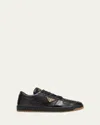 Prada Men's Downtown Napa Leather Low-top Sneakers In Black