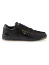Prada Black Nappa Leather Downtown Sneakers In Black
