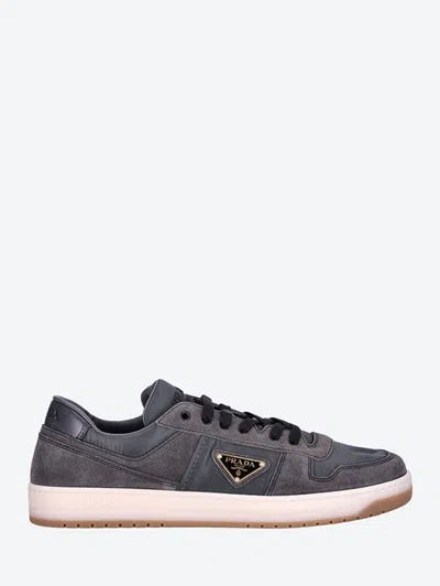 Prada Men Downtown Nappa Leather Trainers In Blue