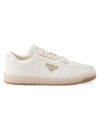 Prada Men's Downtown Nappa Leather Sneakers In White