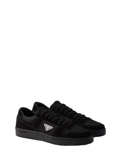 PRADA MEN'S DOWNTOWN RE-NYLON AND SUEDE SNEAKERS