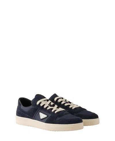 PRADA MEN'S DOWNTOWN RE-NYLON AND SUEDE SNEAKERS