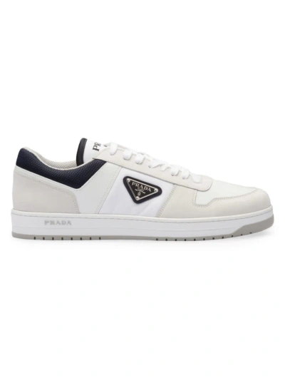 Prada Downtown Re-nylon Low-top Sneakers In White Blue