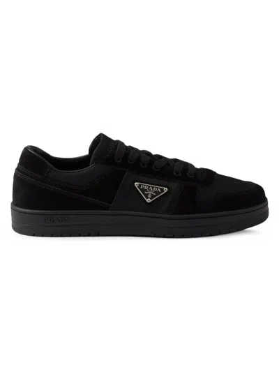 PRADA MEN'S DOWNTOWN RE-NYLON AND SUEDE SNEAKERS