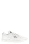 Prada Men's Downtown Patent Leather Low-top Sneakers In Nero