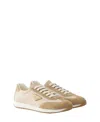 Prada Drill Fabric And Suede Sneakers In Neutral