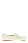 Prada Design Loafers With Subtle Stitched Detail In White