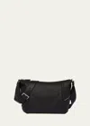 Prada Men's Embossed Logo Leather Shoulder Bag In Black
