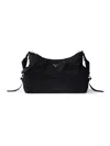 Prada Explore Triangle Logo Nylon Messenger Bag In Black
