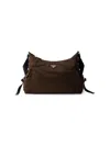 Prada Men's Explore Re-nylon And Leather Bag In Brown