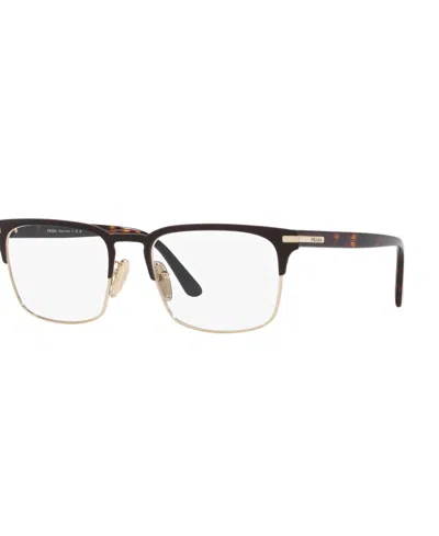 Prada Men's Eyeglasses, Pr 58zv In Matte Brunished,pale Gold