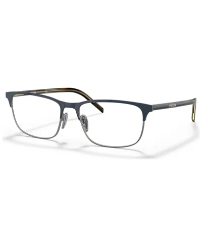 Prada Men's Eyeglasses, Pr 66yv In Matte Baltic,gunmetal