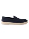 Prada Men's Fabric Loafers In Blue