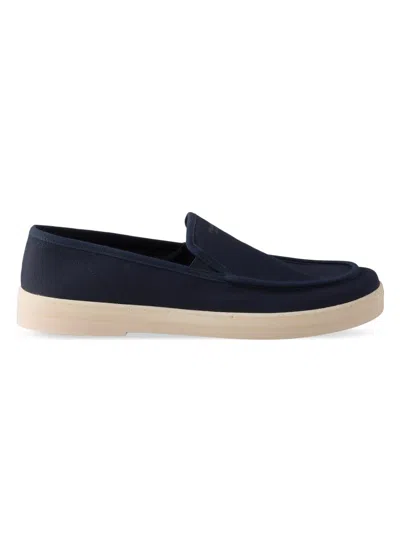 Prada Men's Fabric Loafers In Blue