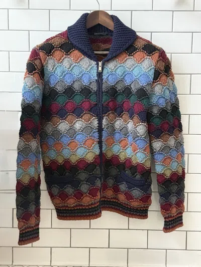 Pre-owned Prada Men's F/w 2016 Runway Hand Knit Kaleidoscope Sweater In Multi