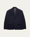 Prada Men's Stretch Wool Blazer In F0008 Bleu