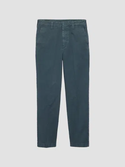 Prada Men's Garment-dyed Cotton Pants In Blue Green
