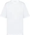 Prada Raised Logo Round-neck T-shirt In Bianco