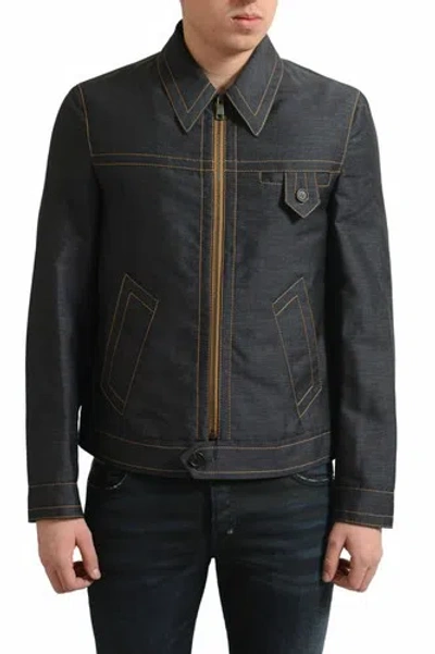 Pre-owned Prada Men's Gray Mohair Wool Full Zip Jacket Us Xs S M