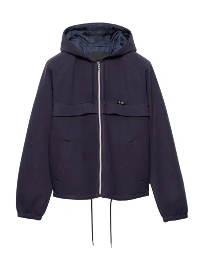 PRADA MEN'S HOODED TECHNICAL FABRIC BLOUSON JACKET