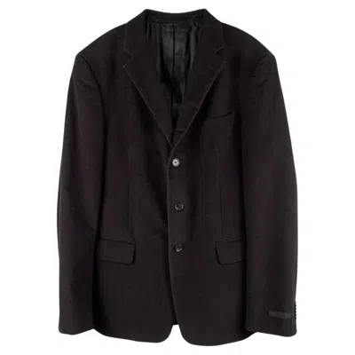 Pre-owned Prada Men Jacket Blazer Moleskin Size Ita50/m, S1146 In Black
