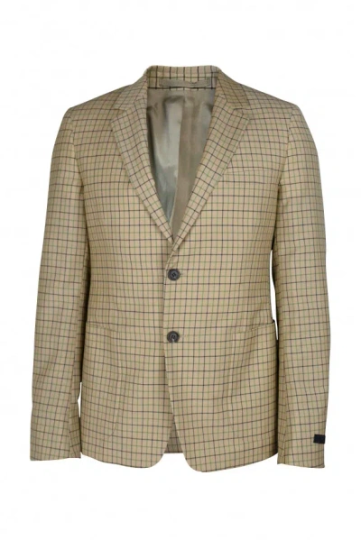 Prada Check-pattern Blazer In Brown