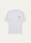 Prada Jersey T-shirt With Logo In White