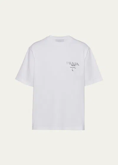 Prada Jersey T-shirt With Logo In White