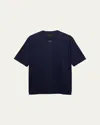 Prada Men's Jersey Triangle Logo T-shirt In Bleu