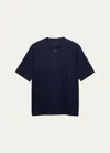 Prada Men's Jersey Triangle Logo T-shirt In Bottiglia