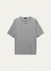 Prada Cotton Logo-plaque T-shirt In Grigio