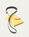 Prada Men's Keychain Strap Saffiano Card Holder In Yellow